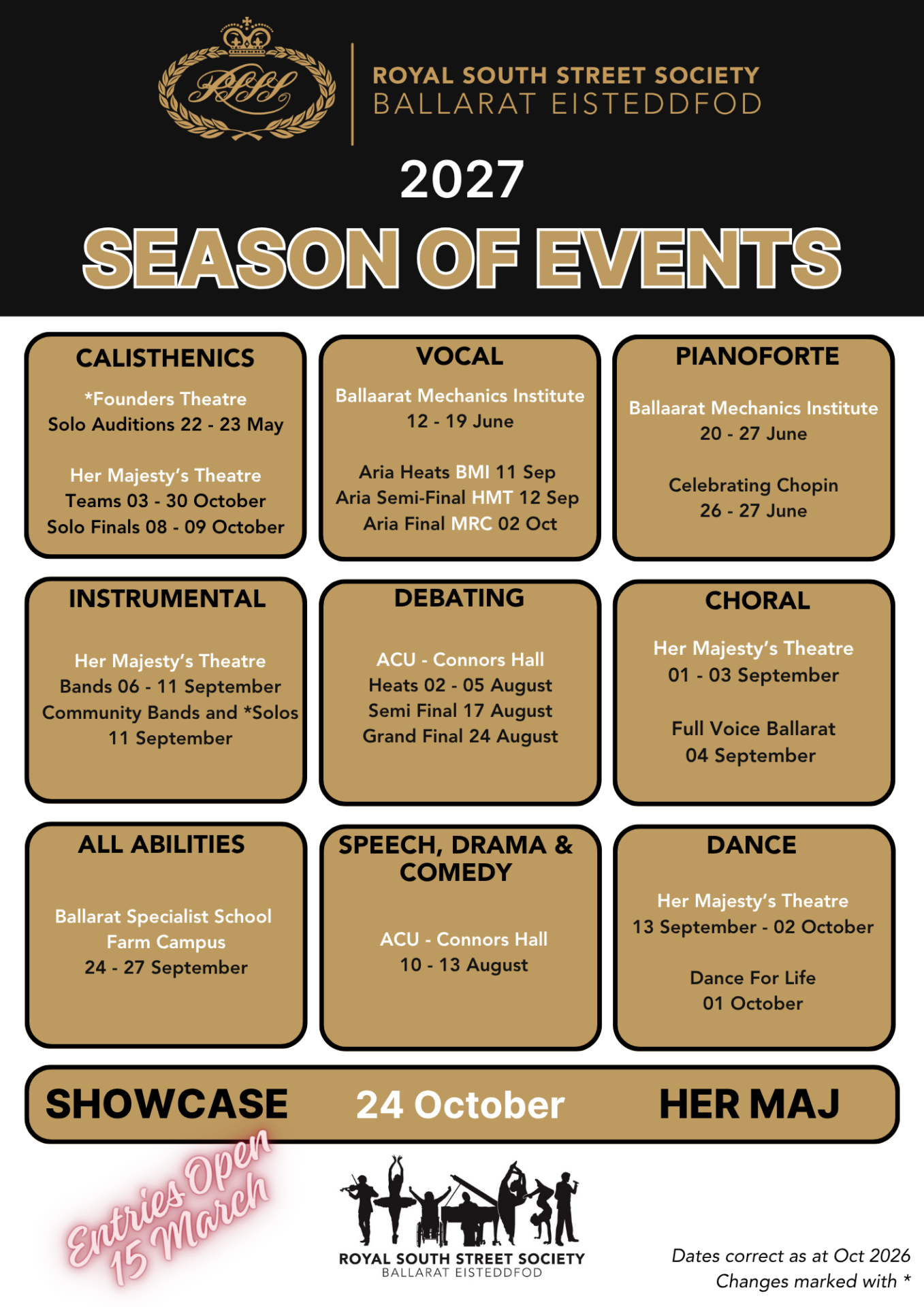 2027 Calendar Dates